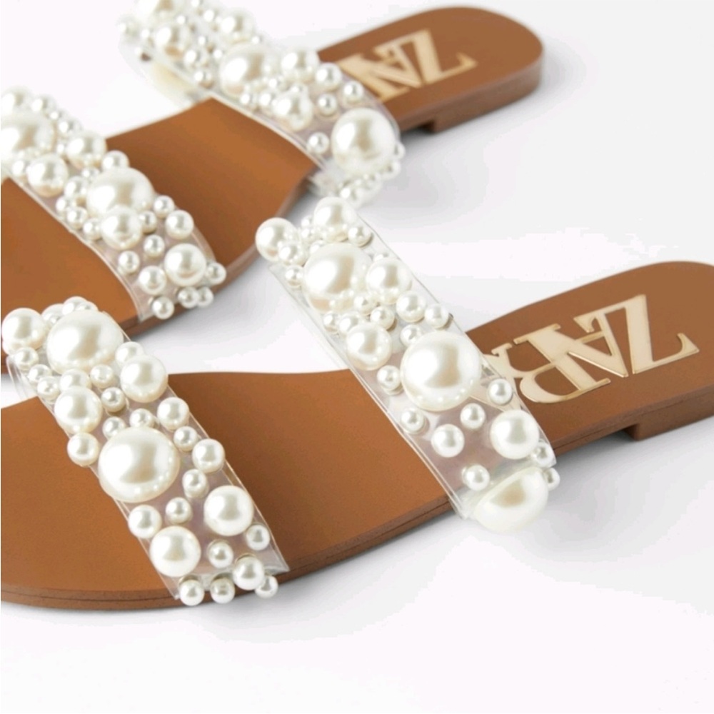Zara Women's Sandals with Pearl Accents